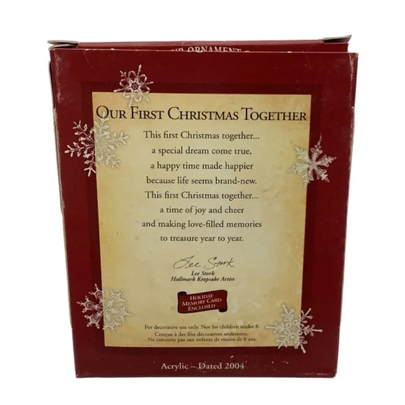 Hallmark 2004 “Our First Christmas Together” Acrylic Christmas Ornament - Picture 2 of 8